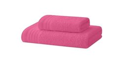 Degrees home - Serviettes de Bain - Ensemble de Serviettes - 1 Serviette de Main et 1 Serviette de Bidet - 100% Coton - 480 g/m2-1-30X50 / 1-50X100 / 2-65X130 - Rose