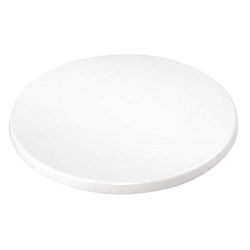 Bolero Pre-drilled Round Tabletop 600(Dia) mm, White, Size: 30 x 600 mm, Indoor Use, Honeycomb Core Heat Resistant up to 180°C, Stylish White Table Top, GG645