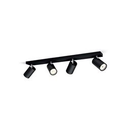 KOSIPO PROJECTEUR 4 LUMIÈRES NOIR MÉTAL FIXATION GU10 RÉGLABLE 52059430PN