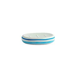 MSV - Portasapone Malta Blu, Bianco, 13 x 10 x 3
