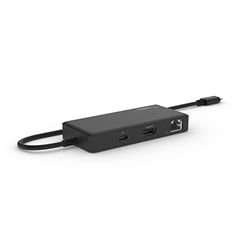 Belkin Adattatore hub multiporta 5 in 1 ottimizzato per Chromebook con porta HDMI 4K a 60 Hz, USB-C Power Delivery da 86 W, Gigabit Ethernet, 2 USB-A Gen 1, design ridotto, portatile e compatto