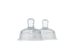 Mepal Set Teats Baby Bottle Slow Mio, 2-Piece, Anti-Colic, Spiral Design Prevents Blocked Teat, Medical Grade Silicone