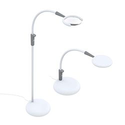 The Daylight Company - Magnificent Pro - Magnifying lamp, Bright 6000K LEDs, CRI 95+, 3 in 1, 1.75X semi-Rimless Lens, Lumens: 600, 95+ CRI, 3 Brightness Levels, White/Grey