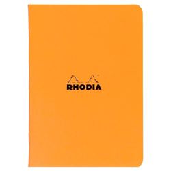 Rhodia 119168Cpack - Un lot de 10 Cahiers Piqués Orange - A4 - Ligné - 96 pages - Papier Clairefontaine Blanc 80 g/m² - Couverture en Carte Enduite Souple, Résistante et Imperméable