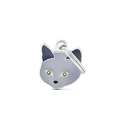 MyFamily Médaille pour chat Made in Italy, Chartreuse, Collection Friends, 19x22 mm