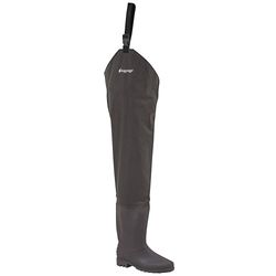 Frogg Toggs Rana II Botas de largo hasta las caderas, de PVC/nailon, con suela claveteada - 2716249-12, Size 12, Marrón