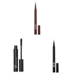3INA MAKEUP - The Color Pen Eyeliner 575 + The 24h Level Up Mascara 900 + The 24h Pen Eyeliner 900 - Eyeliner Marrón Líquido - Máscara de Pestañas Negra - Eyeliner Negro Líquido - Vegan - Cruelty Free