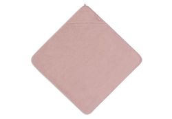 Jollein Huvtröja baby – frotté, vild ros – 100% bomull – 100 x 100 cm – OEKO-TEX-certifierad – babyhandduk med huva för flickor och pojkar