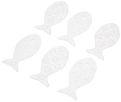 TATAY 5515001 - Pack de 6 pegatinas antideslizantes para ducha o bañera, diseño de peces, color glacé