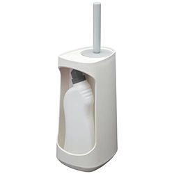 Tiger Tess, Escobillero con Capacidad de Almacenamiento Independiente y Swoop®, escobilla WC Flexible Blanco/Gris Claro, 187x145x454mm