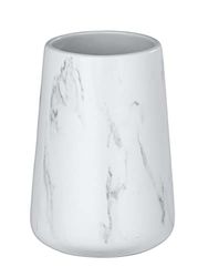 WENKO Adrada Toothbrush Holder for Toothbrush and Toothpaste, Ceramic, 8.5 x 12 x 8.5 cm, White