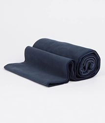 Manduka eQua yogahandduk, absorberande, snabbtorkande, halkfri för yoga, gym, pilates, utomhusträning Midnatt Standard