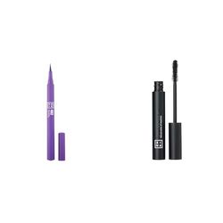 3INA MAKEUP - The Color Pen Eyeliner 482 + The 24h Level Up Mascara 900 - Purple Liquid Eyeliner 10h Longwear + Black Mascara for Volume and Length - kit for Sensitive Eyes - Vegan - Cruelty Free