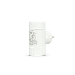 Garza - Adaptador duplo lateral (2 tomadas Schuko) | Ladrão duplo de tomadas com tomada de terra, proteção infantil, branco