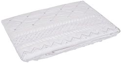 Balmoral bordado par de almofadas percal de luxo fronha de almofada roupa de cama, branco, 75 x 50 x 0,5 cm