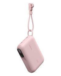 Belkin Power Bank 10000mah, compacte Draagbare Oplader USB-C, 2 USB-C-poorten, digitaal display voor batterijstatus, 20 W voor iPhone 16/15-serie, Samsung Galaxy S25, S24, Pixel 9, iPad etc. - Roze