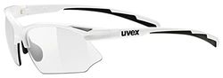 Uvex Sportstyle 802 V, óculos desportivos unissexo, fotocromáticos, antiembaciamento, branco/smoke, tamanho único