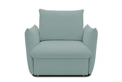 DOMO Collection Cloud Box función canapé, ingeniería Metal Plástico Sofá Cama con diván, sillón Individual Material de Madera Tela, Verde Menta, 120