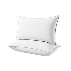 Novilla Oreiller 40x80 Lot de 2 Coussin Blanc | Garnissage 100% Fibre Polyester Bon Soutien du Cou | Oreillers Dodo Moelleux pour Hotellerie Lit Canapé | Respirant et Doux Carré avec Fermeture Éclair