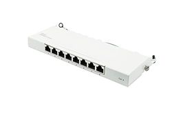 Pannello patch - Desktop - Cat. 6, 250 MHz - GIGABIT - 8 porte - 0,5 U - schermatura STP - apertura senza attrezzi - bianco puro (RAL9010)
