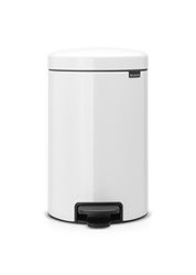 Brabantia NewIcon Caixote do lixo de pedal de 12 litros, cor branca