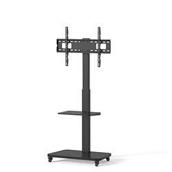 conecto, TV-standaard, voor tv-toestellen van 37'' tot 75'', VESA 600x400, draagkracht: max. 40 kg, zwenkbaar (± 35°), in hoogte verstelbaar, mobiel, incl. plank, zwart, SA-CC50863