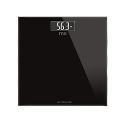 MX Health Digital Bathroom Scale - KG/LB/ST - BLACK - with 4 Gauge Sensors for Accurate Results and LCD Display