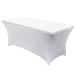 Green Blue Elastic Tablecloth Catering Table Cover, 180x75x75cm, Spandex (White)