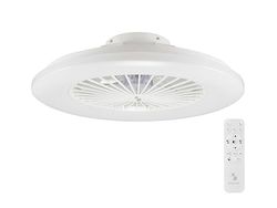 BEPER P206VEN640 Ventilador de techo con luz LED, 40W, 3 Velocidades seleccionables, temporizador programable, Ventilador con mando a distancia incluido, Blanco