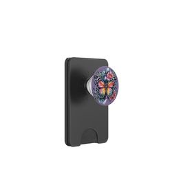 Mariposa celestial con acentos florales Arte de la naturaleza de ensueño PopSockets PopWallet para MagSafe