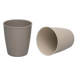 NIP Green Eco Bio Baby- en kinderdrinkbeker vanaf 12 maanden, 250 ml, vaatwasser- en magnetronbestendig, BPA-vrij, melamine, duurzaam, set van 2, grijs