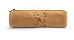 OXBOW Etui, rond, 22 x 7 cm, met ritssluiting, natuurlijk leer, beige