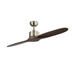 Brightium Ventilateur CC à 2 pales en chêne, sans lumière, 5 vitesses, télécommande et minuteur, 132d *