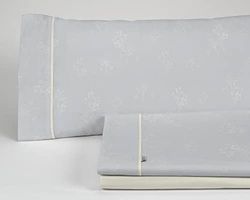 Juego de sábanas Vairy color perla. Cama de 150 (2 alm) cm. 4 piezas