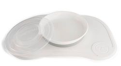 Twistshake Click-Mat 38 x 25 cm Toalha de mesa individual placa de alimentação para mesa prato selado com tampa de alimentação para bebés, louça, sem BPA, 6 meses, branco