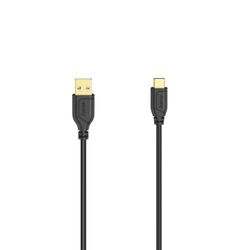 Hama Cavo USB-C 'Flexi-Slim' (USB 2.0, 480 Mbit/s, 0.75 m, per PC, computer, Macbook, Tablet, Smartphone, Power Pack, altoparlante, gamepad, garanzia 10 anni) Nero