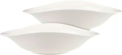 Villeroy & Boch Vapiano Prato de massa conjunto de 2 branco, adequado para máquina de lavar louça, adequado para micro-ondas, conjunto tigelas, tigelas de cerâmica, tigela branca, Premium Porcelain