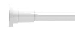 Croydex White Stick 'N' Lock Plus Adhesive or Screw Fix Cubicle Shower Rod, Aluminum, 70cm to 122cm / Up to 4ft