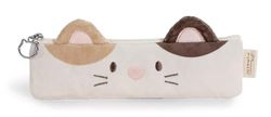 NICI 61817 mymochi Astuccio in Peluche con Gatto Angy, per Ragazze e Donne, Morbido e Ideale per Scuola, Ufficio o Cosmetici, 20 x 6 cm, Marrone, Colore