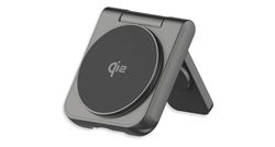 LMP Twist 2-in-1, MagSafe-compatibele Qi2, draadloze laadpad, inclusief voeding en kabel, inklapbaar, ideaal voor op reis, zwart