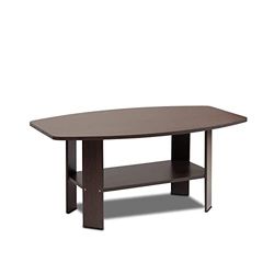 Furinno Table basse au design simple, marron foncé