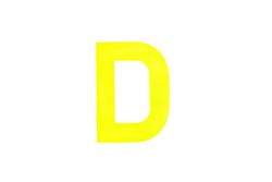 Merriway BH04960 Yellow High Visibility Reflective Plastic Stick-On Wheelie Bin Post Box Crate Dust Bin Letter 75 mm (3 Inch) Letter D