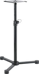 K&M 26720 Stand per monitor, nero, in acciaio - supporto regolabile in altezza per monitor - grande ripiano