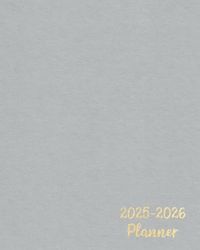 Planner 2025-2026: Gray Monthly 2025 2026 Calendar for Women | Light Grey, Minimal Aesthetic Theme 25 26 Two Year Appointment with To Do Lists, Contacts and Passwords