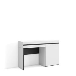 Skraut Home | Coiffeuse | Table Maquillage, Rangement | 121x75x35 cm | avec tiroir | Chambre à Coucher | Style Moderne | Blanc