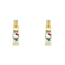 Hello Kitty Sanrio Sparkling Body Mist for Girls - Tropical Fruit Scent with Shimmering Particles and Brightening Effect - Fun Fruity Perfume Spray, 100ml (Pack of 2)