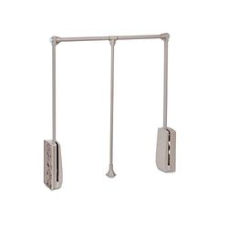 Emuca - Opvouwbare garderobestang voor garderobekasten Hang, verstelbaar 600-830 mm, tot 12 kg, Staal, Steengrijs, 1 st.