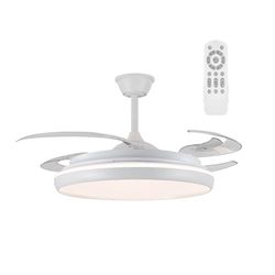 wonderlamp Michu L CCT Dim Ventilateur LED avec pales rétractables 80 W