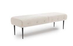 CAVADORE Sofás, ingeniería Metal Material de Madera poliéster/Poliamida, Crema de Tejido Plano, 2,5-Sitzer