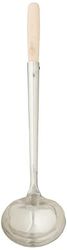 JADE TEMPLE Concha de Wok com cabo de madeira, redondo, L 46 cm, metal, prata, 6 x 19 x 55 cm